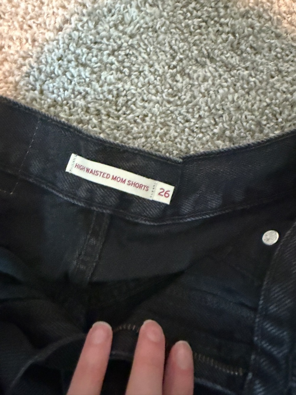 Levi's Black High-Waist Denim Shorts - Picture 2 of 3